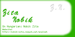 zita nobik business card